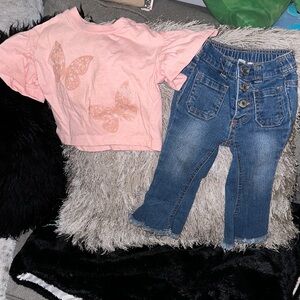 Jessica Simpson Pink Top and Blue Jeans Set